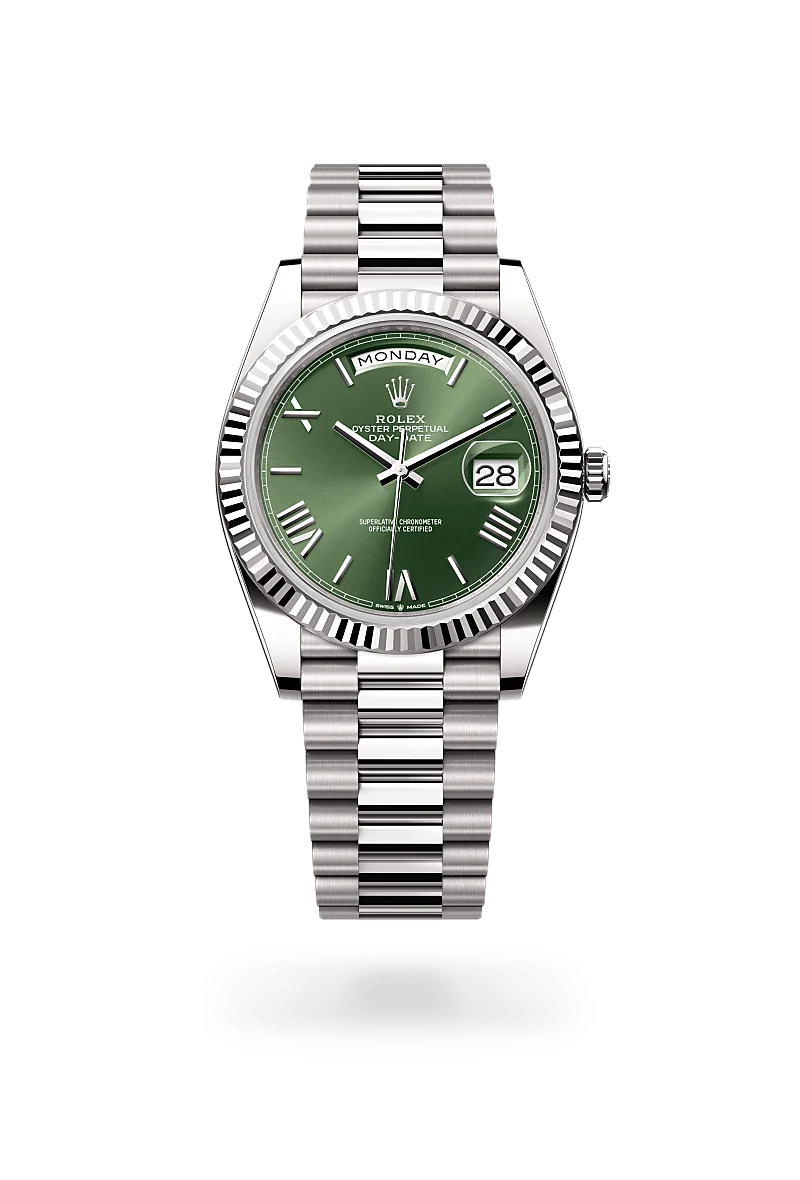 Rolex Day-Date 40 Oyster, 40 mm, white gold Green