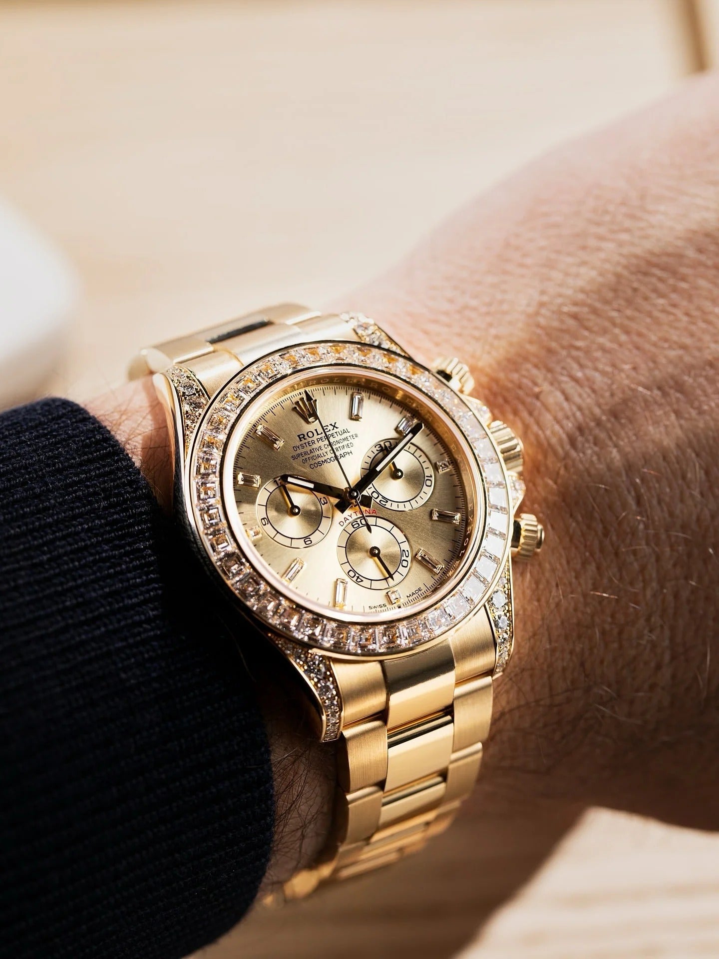 Rolex Cosmograph Daytona Oyster, 40 mm, yellow gold and diamonds