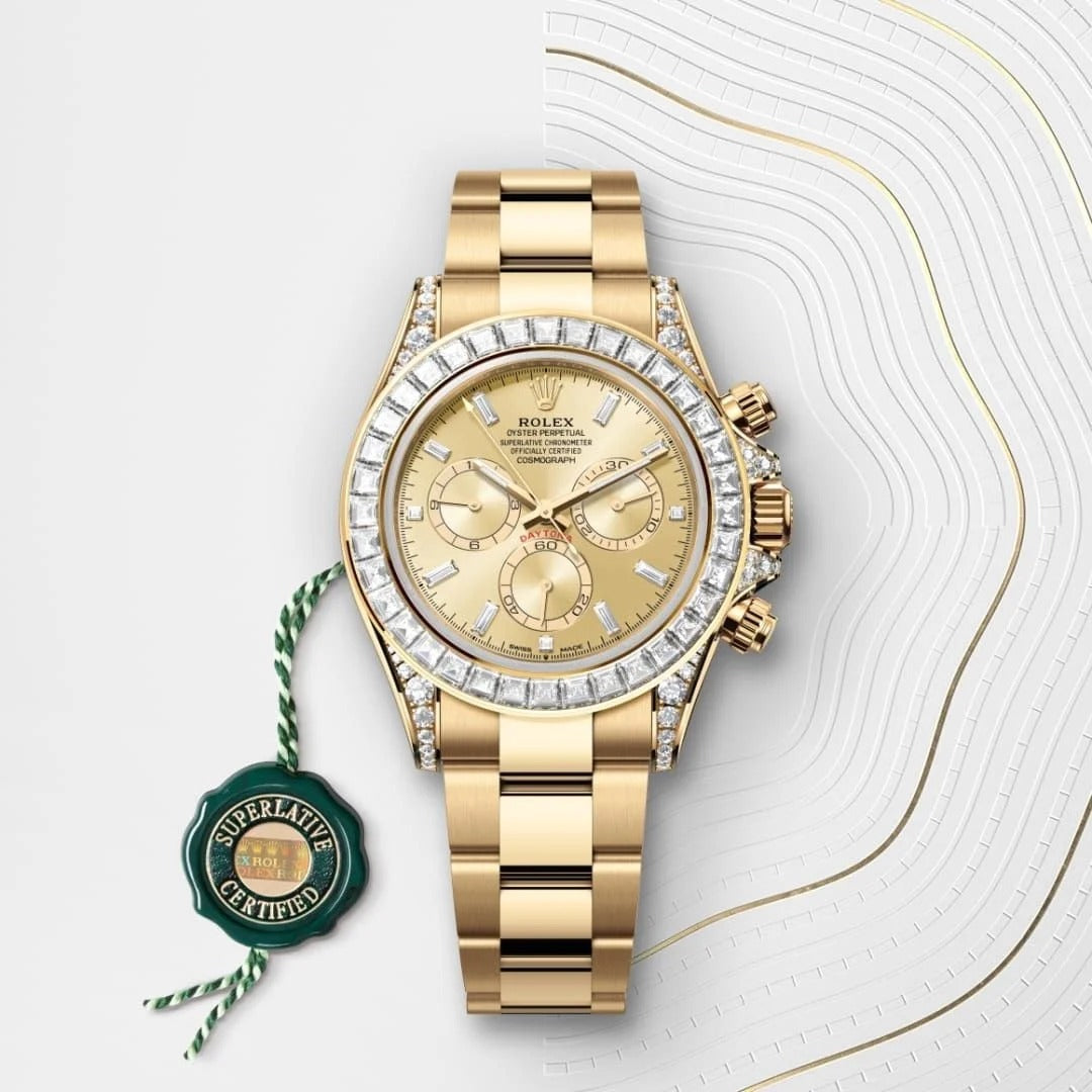 Rolex Cosmograph Daytona Oyster, 40 mm, yellow gold and diamonds