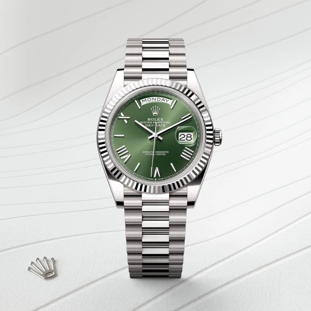 Rolex Day-Date 40 Oyster, 40 mm, white gold Green