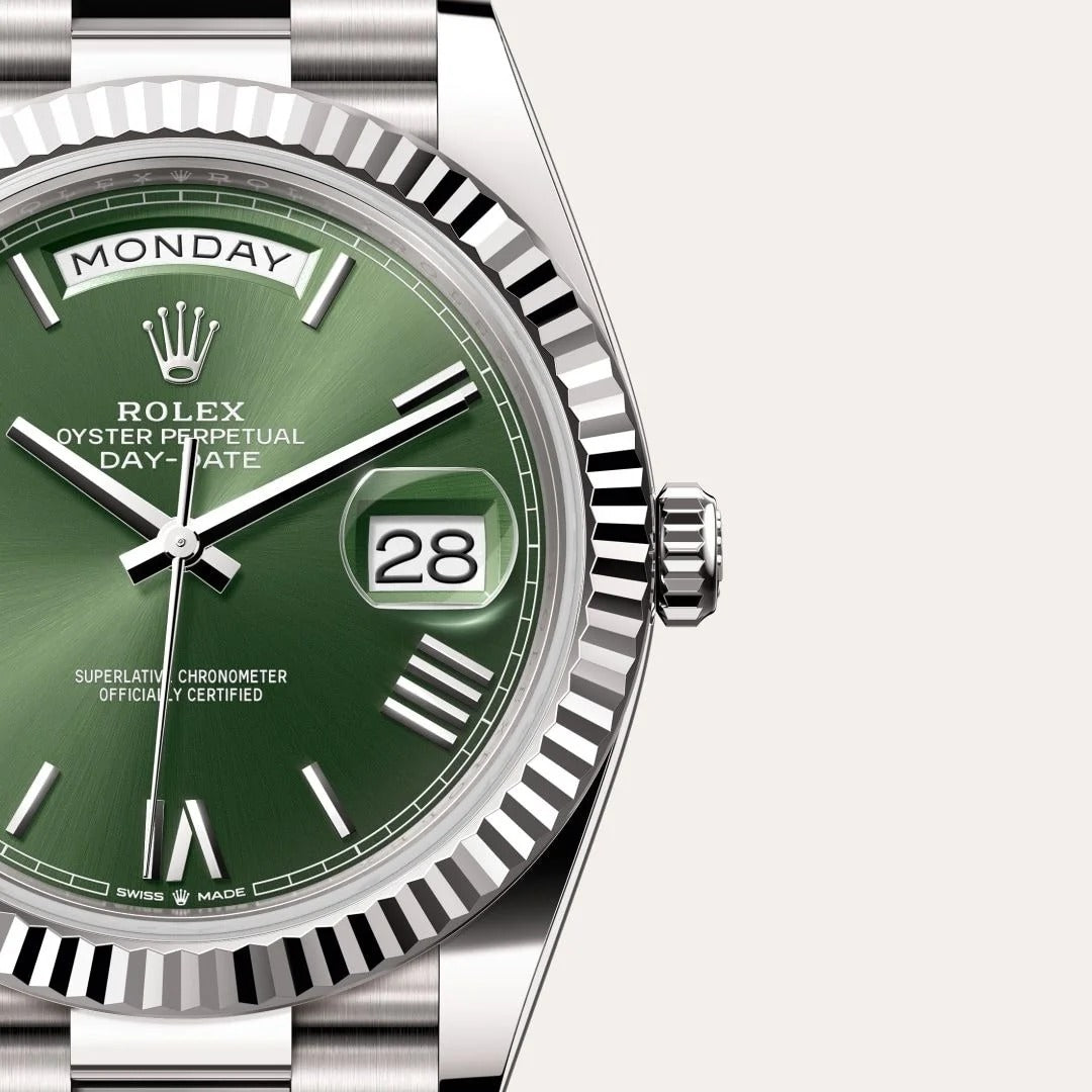 Rolex Day-Date 40 Oyster, 40 mm, white gold Green