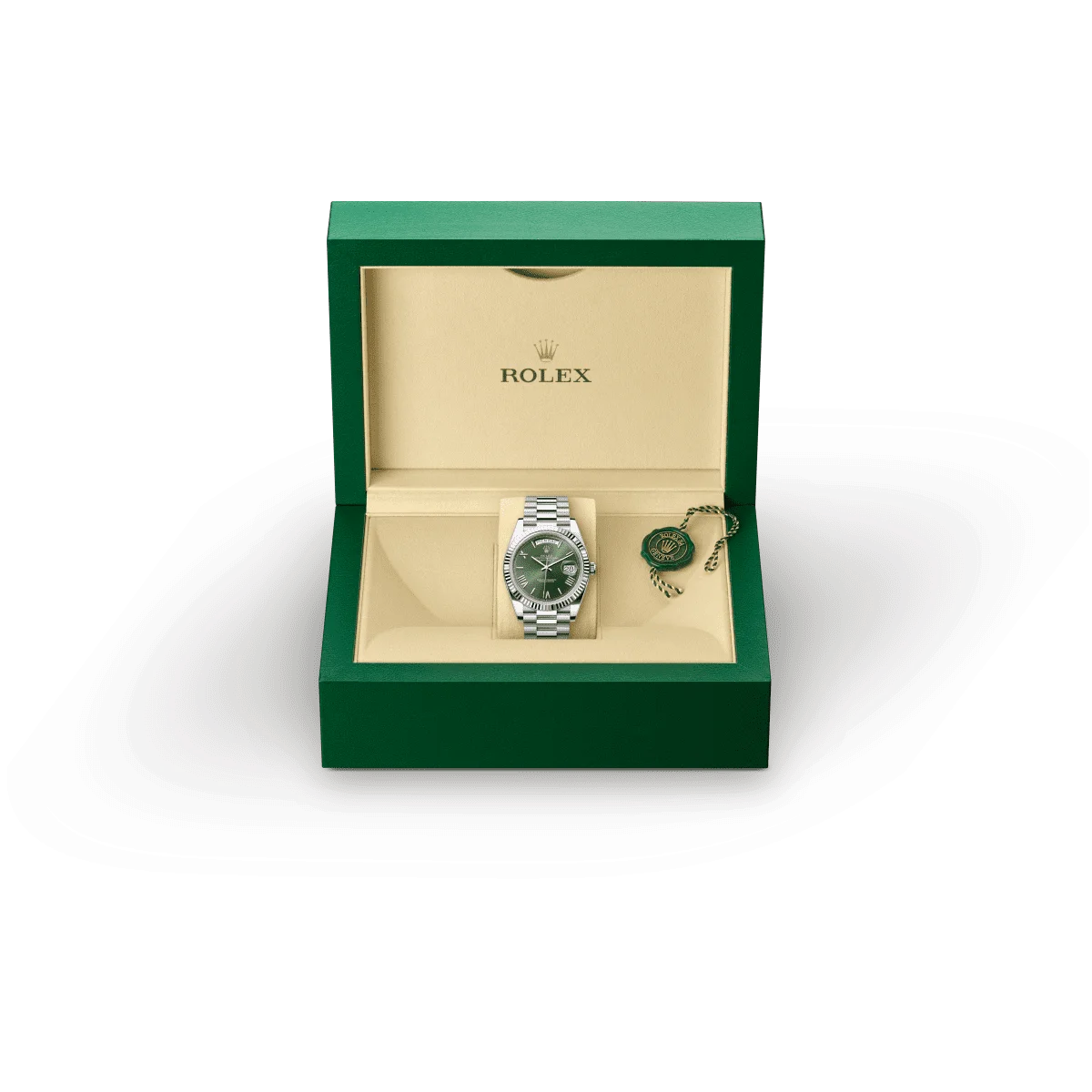 Rolex Day-Date 40 Oyster, 40 mm, white gold Green